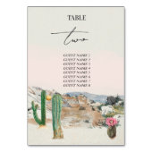 Watercolor Desert Cactus Boho Wedding Kaart (Achterkant)