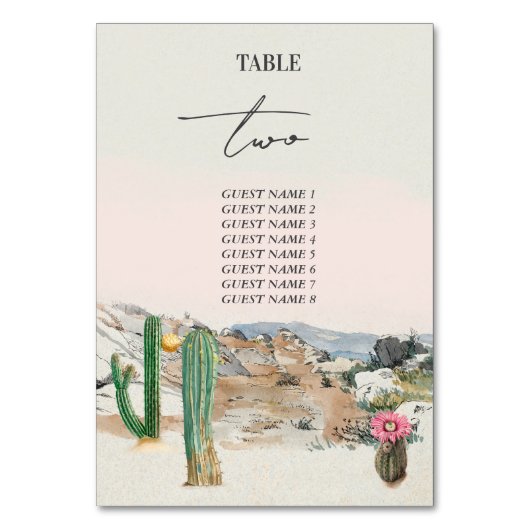 Watercolor Desert Cactus Boho Wedding Kaart (Voorkant)