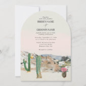 Watercolor Desert Cactus Boho Wedding Kaart (Voorkant)