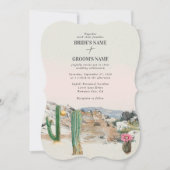 Watercolor Desert Cactus Boho Wedding Kaart (Voorkant)