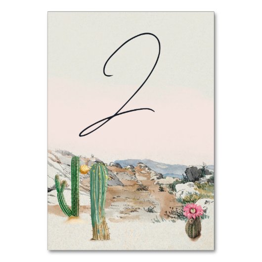 Watercolor Desert Cactus Boho Wedding Kaart (Voorkant)