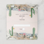 Watercolor Desert Cactus Boho Wedding Plaatskaartje (Buitenkant ongevouwen)