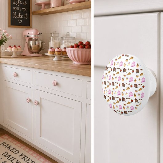 Watercolor Desserts Keramische Knop