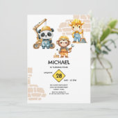 Watercolor Dieren Bouwprojecten Elk Jaar Kaart (Staand voorkant)