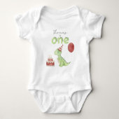 Watercolor Dinosaur 1st birthday Romper (Voorkant)
