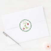 Watercolor Dinosaur 2e verjaardag Ronde Sticker (Envelop)