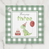 Watercolor Dinosaur 3rd birthday Bedankjes Labels (Voorkant)