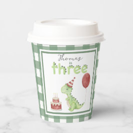 Watercolor Dinosaur 3rd birthday Papieren Bekers