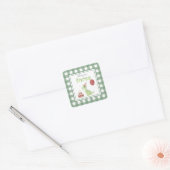 Watercolor Dinosaur 3rd birthday Vierkante Sticker (Envelop)