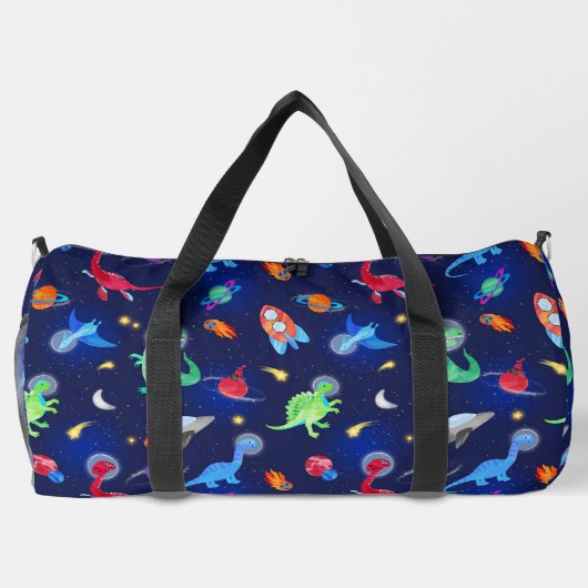 Watercolor Dinosaur Astronauts In Space Blue Plunjezak (Achterkant)