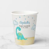 Watercolor Dinosaur Baby shower boy Papieren Bekers (Achterkant)