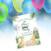 Watercolor Dinosaur Kids Party Birthday Kaart