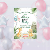 Watercolor Dinosaur Kids Party Birthday Kaart