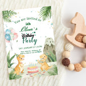 Watercolor Dinosaur Kids Party Birthday Kaart