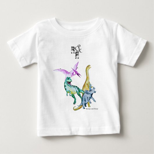 Watercolor Dinosaurus Ravotten en Brullen (Voorkant)
