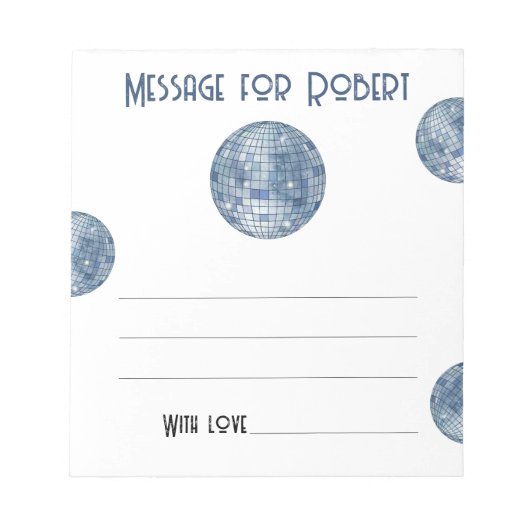 Watercolor discobal verjaardag tijd capsule berich notitieblok (Voorkant)