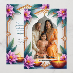 Watercolor Diwali Wensen Portretkaart Kaart