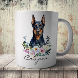 Watercolor Dobermann Pincher Koffiemok