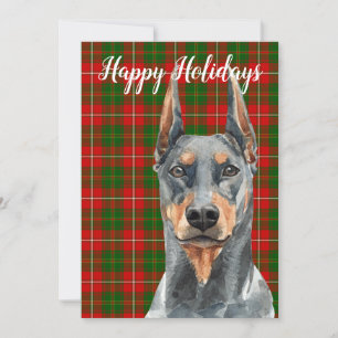 Watercolor Dobermann Pinscher Hond Maatwerk Feestdagenkaart