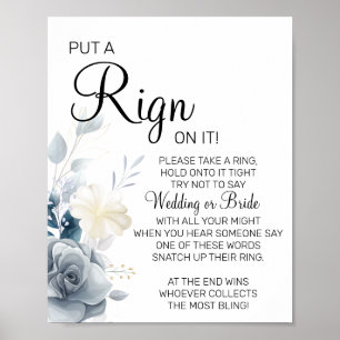 Watercolor Doe een ring bruidsbruiloft spel bord Poster