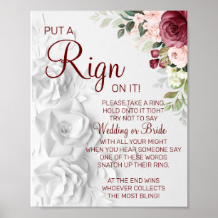 Watercolor Doe een ring bruidsshower spelbord Poster