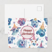 Watercolor Dog Birthday Greeting – Magical Card Feestdagenkaart (Voorkant / Achterkant)