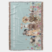 Watercolor Dog Greenery Deken (Voorkant Verticaal)