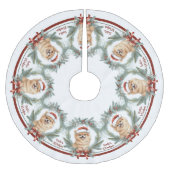 Watercolor Dog Santas Helper Pomeranian Tree Skirt Kerstboom Rok (Voorkant)