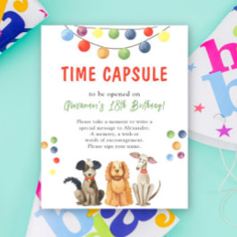 Watercolor DOG Time Capsule 1st birthday Poster