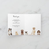 Watercolor Dogs breeds Baby Shower Double sided Kaart (Binnen)