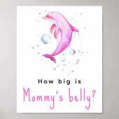 Watercolor dolfijn - Hoe groot is mama's buik Poster (Voorkant)