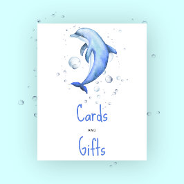 Watercolor dolfijn - kaarten en cadeaus poster