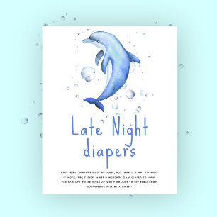 Watercolor dolfijn - Late Night luiers Poster