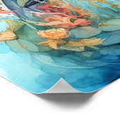 Watercolor dolfijnen kunstprint poster (Hoek)
