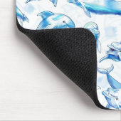 watercolor dolphin fish seamless pattern, dolphin muismat (Hoek)