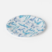 watercolor dolphin fish seamless pattern, dolphin papieren bordje (Gekanteld)