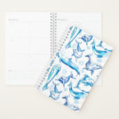 watercolor dolphin fish seamless pattern, dolphin planner (Display)