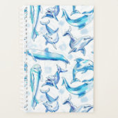 watercolor dolphin fish seamless pattern, dolphin  planner (Voorkant)