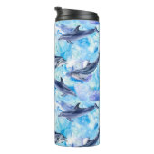 watercolor dolphin fish seamless pattern thermosbeker (Geroteerd rechts)