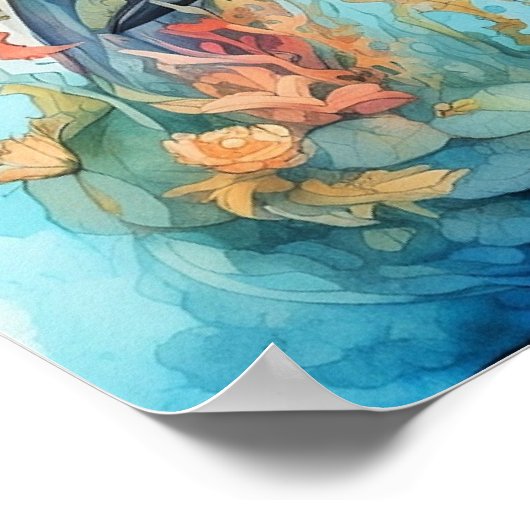 Watercolor dolphins art print (Hoek)