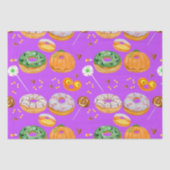 Watercolor Donut-licious Gelukkig Halloween Snoepg Tissuepapier (Voorkant)
