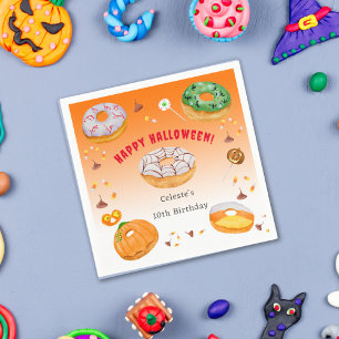 Watercolor Donut-licious Halloween Snoepgoed Bedan Servet