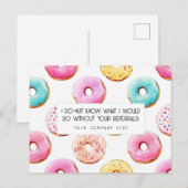 Watercolor Donut Vastgoed Verwijzing Bedankt  Briefkaart (Voorkant / Achterkant)