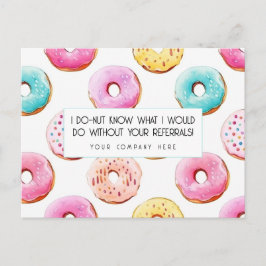Watercolor Donut Vastgoed Verwijzing Bedankt  Briefkaart