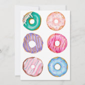 Watercolor Donuts Baby Spetterfeest Kaart (Achterkant)