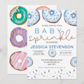 Watercolor Donuts Baby Spetterfeest Kaart (Voorkant / Achterkant)