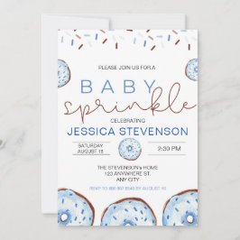 Watercolor Donuts Baby Sprinkle Feestje  Kaart