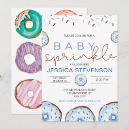 Watercolor Donuts Baby Sprinkle Feestje  Kaart