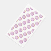 Watercolor Donuts Handgeschilderd Paars Patroon Servet (Hoek)