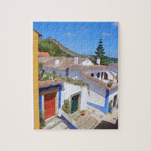 Watercolor dorp legpuzzel (Verticaal)